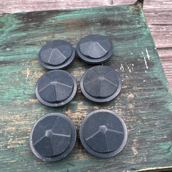 Jewelry - Vintage 1940's Hard Resin Navy Blue Buttons Sewing Geometric Raised